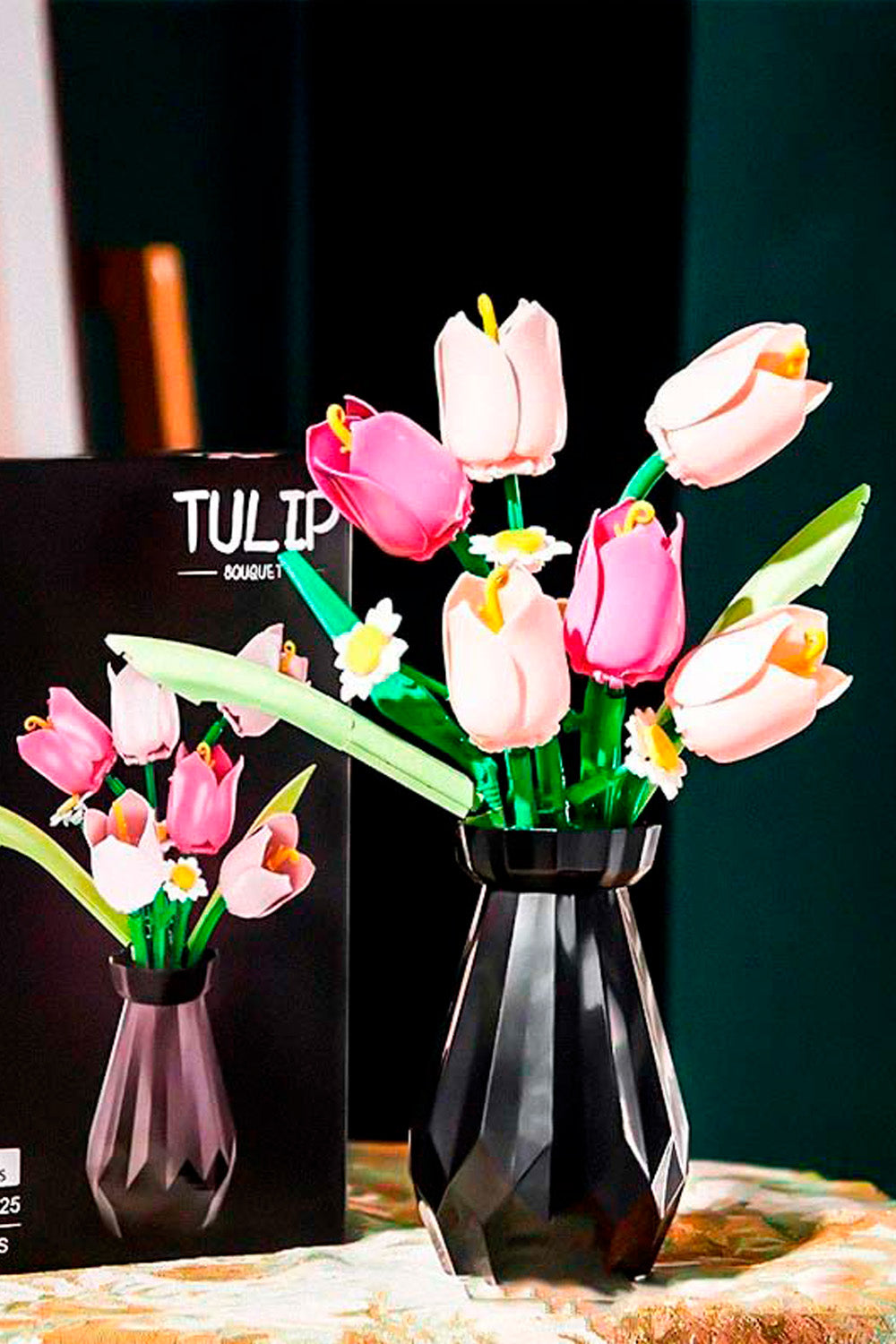 3D Rose & Tulip Flower Building Block Set 💐