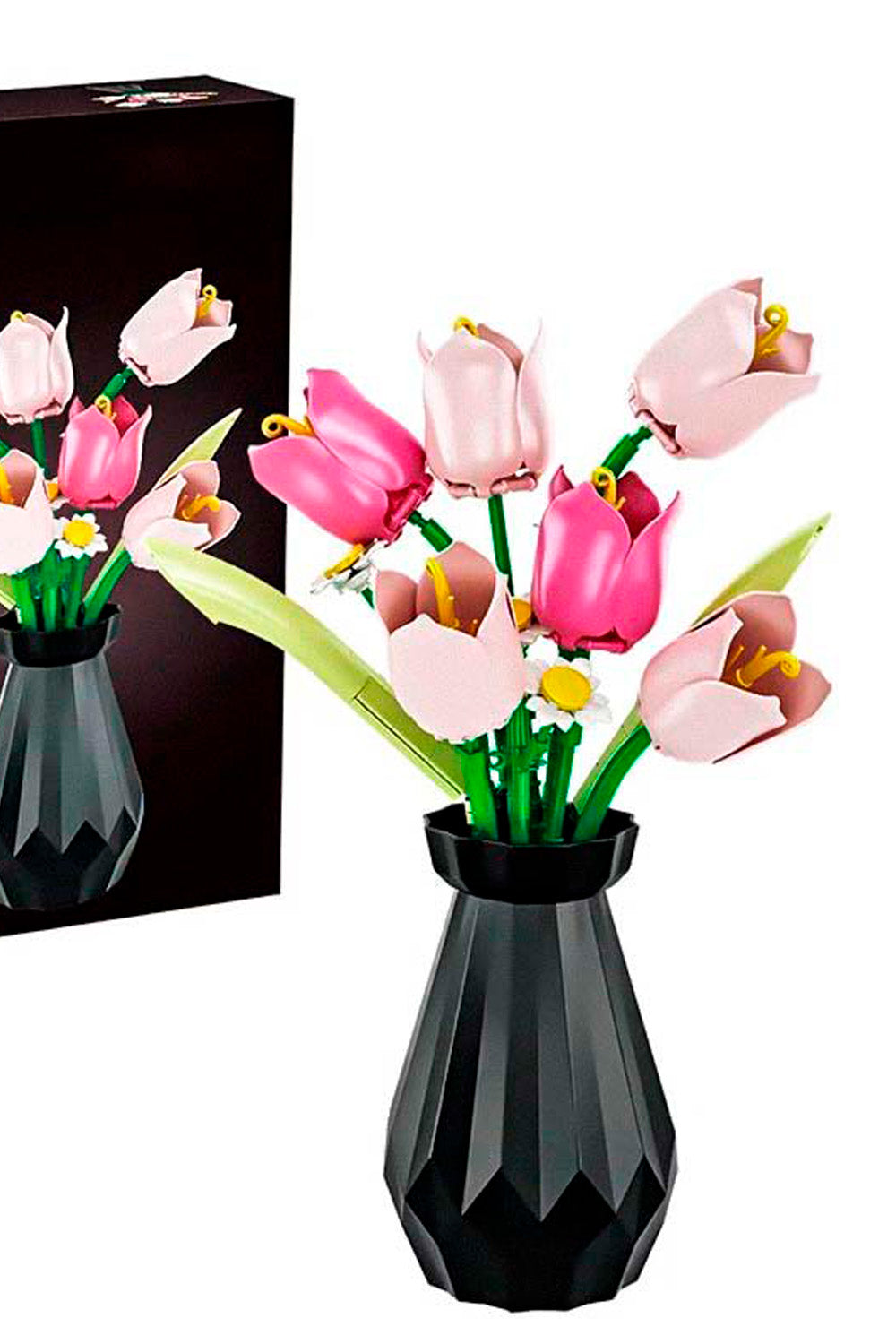 3D Rose & Tulip Flower Building Block Set 💐