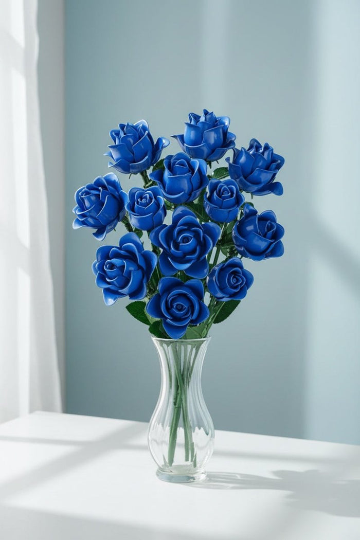 Eternal Blue & Yellow Rose Bouquet 💐