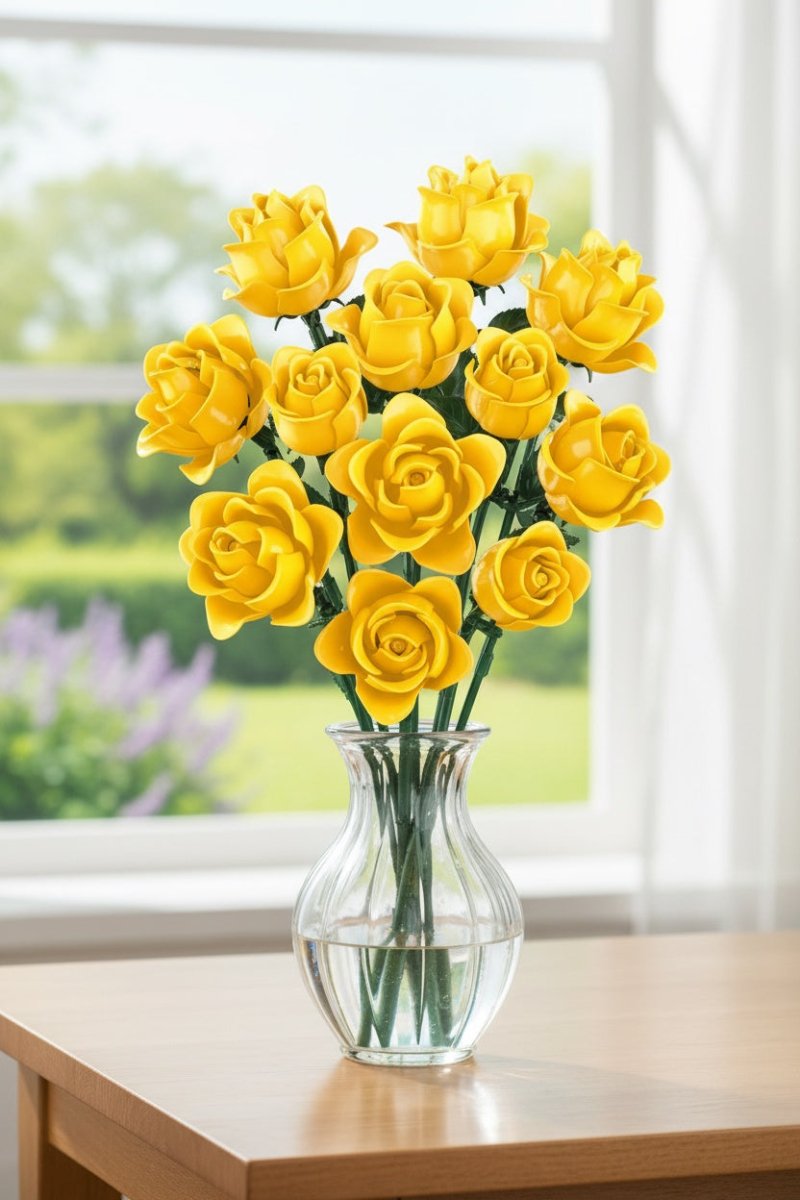 Eternal Blue & Yellow Rose Bouquet 💐 – Lovegentilezza