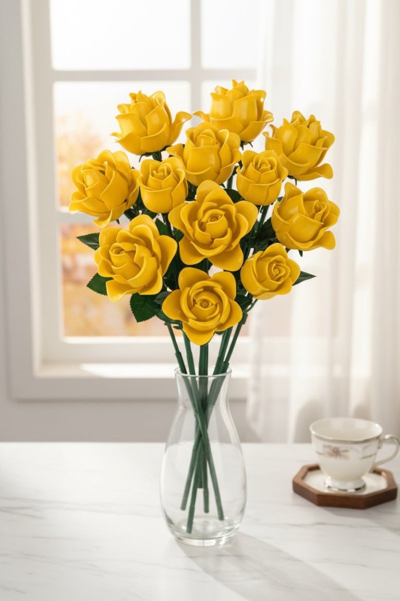 Eternal Blue & Yellow Rose Bouquet 💐 - Lovegentilezza